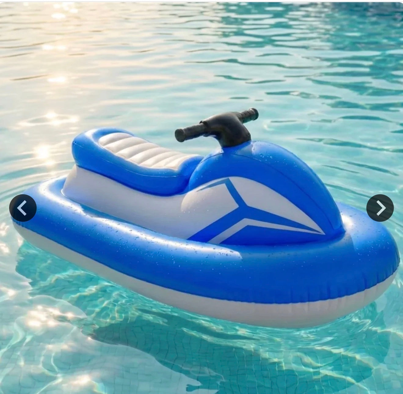 ZippiZoom inflatable jet ski float — blue