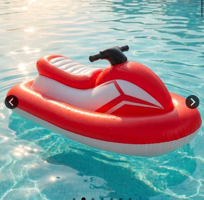 ZippiZoom inflatable jet ski float — red