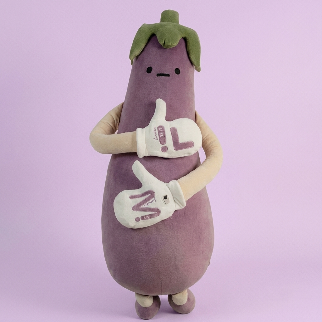 Sir Eggplant patting-doll plush